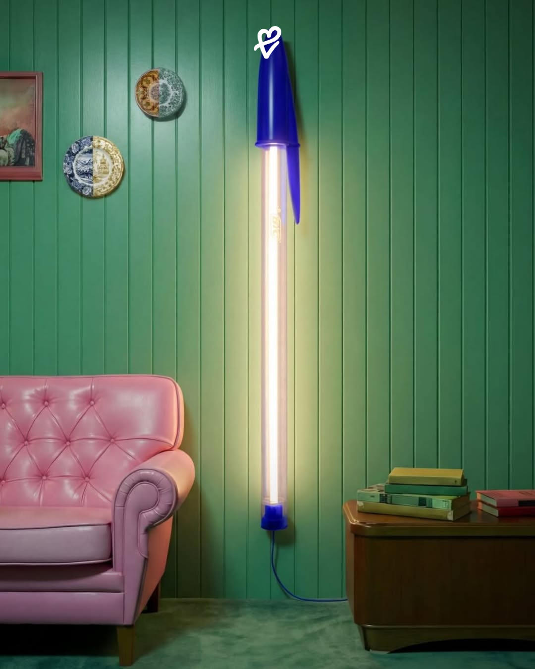 BIC Cristal kalem formunda Seletti tasarımı modüler lamba koleksiyonu