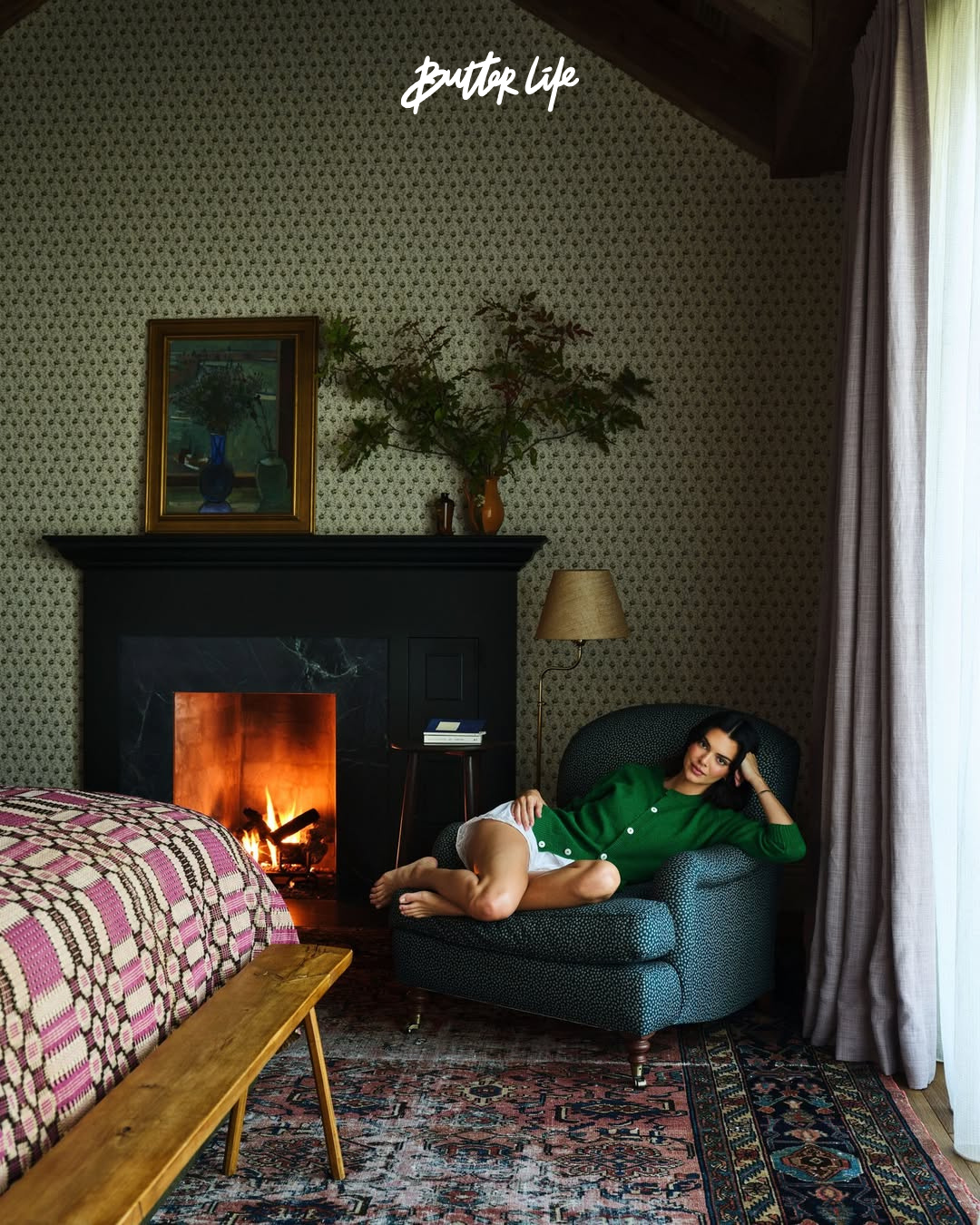 Kendall Jenner'ın nostaljik detaylarla dolu, rustik ve modern öğeleri bir araya getiren dağ evi iç mekân görünümleri