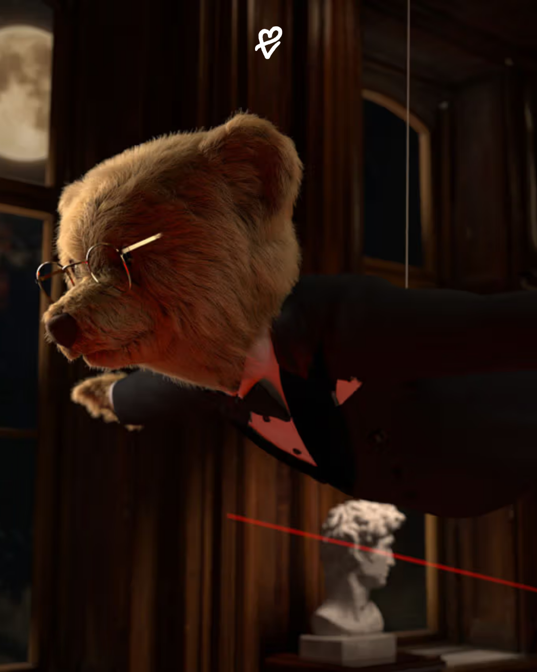 Ralph Lauren Polo Bear Operation Black Tie kısa animasyon filminden bir sahne